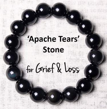 Natural Apache Tears Stone 'GRIEF & LOSS' Bracelet